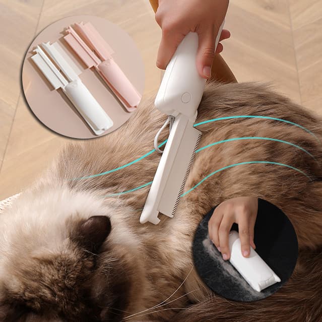 Pet Hair Removal & Grooming Brush for Cats & Dogs