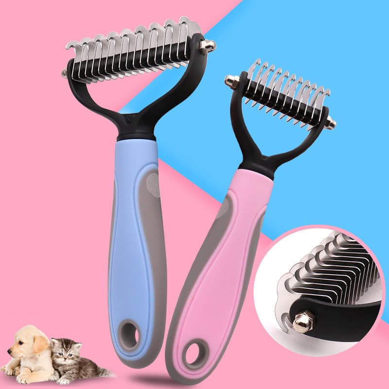 Double-Sided Pet Grooming Brush for Dogs and Cats