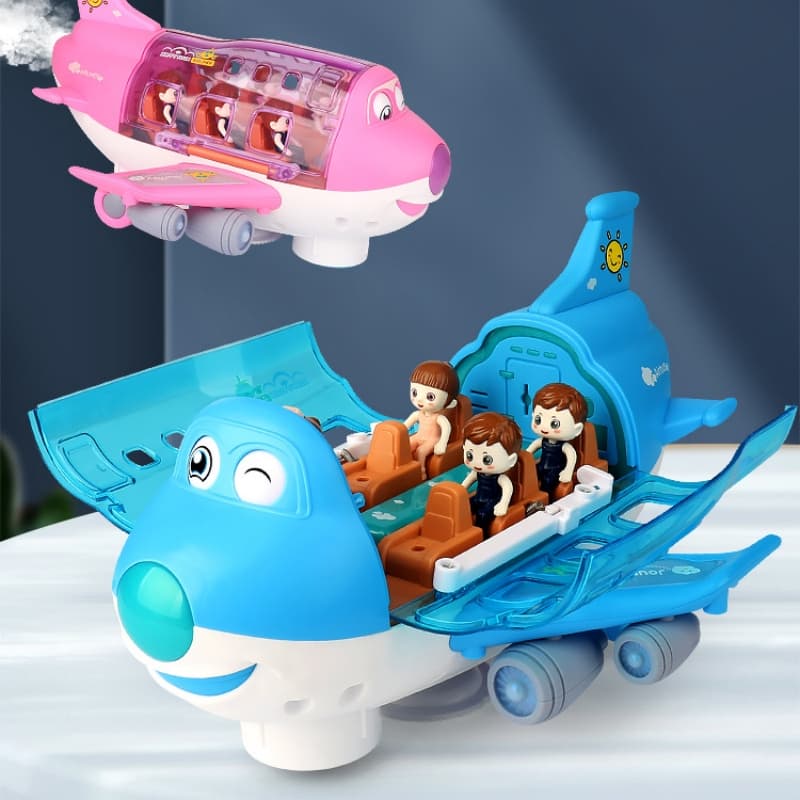 Electric Airplane Toy with LED Lights and Sound for Kids