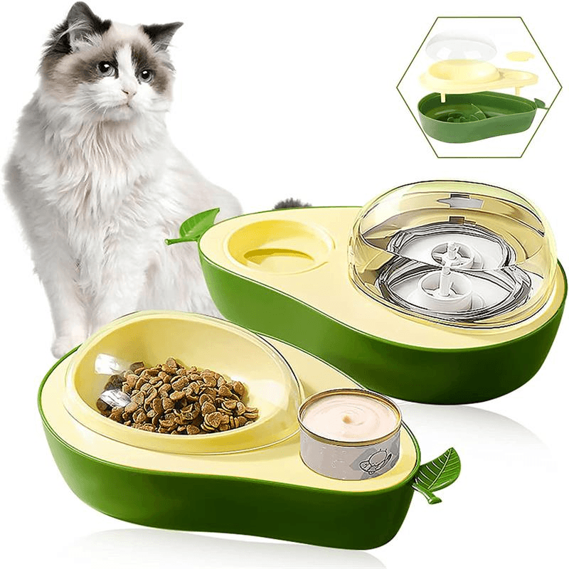 Avocado Pet Feeder with Automatic Water Dispenser