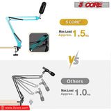 5Core Microphone Boom Arm Desk Stand with Adjustable Clamp