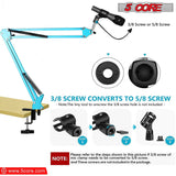 5Core Microphone Boom Arm Desk Stand with Adjustable Clamp