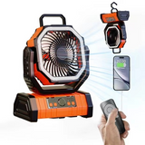 Outdoor Camping Fan with LED Light & Power Bank