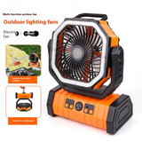 Outdoor Camping Fan with LED Light & Power Bank