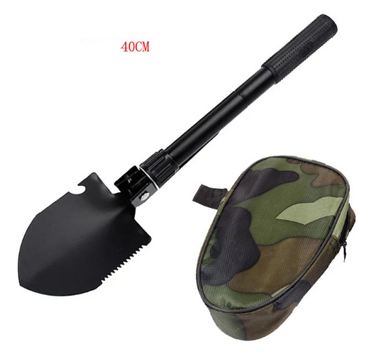 High-Carbon Steel Folding Garden Shovel with Pick