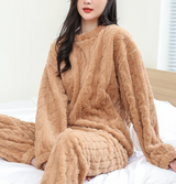 Warm Coral Velvet Pajama Set