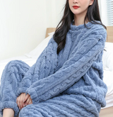 Warm Coral Velvet Pajama Set