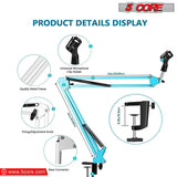 5Core Microphone Boom Arm Desk Stand with Adjustable Clamp