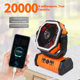 Outdoor Camping Fan with LED Light & Power Bank