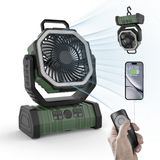 Outdoor Camping Fan with LED Light & Power Bank
