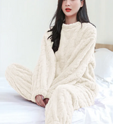 Warm Coral Velvet Pajama Set