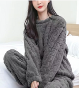 Warm Coral Velvet Pajama Set